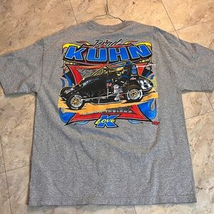 Vintage Brad Kuhn Signed Midget Car Racing Tshirt Xl Gray Indiana